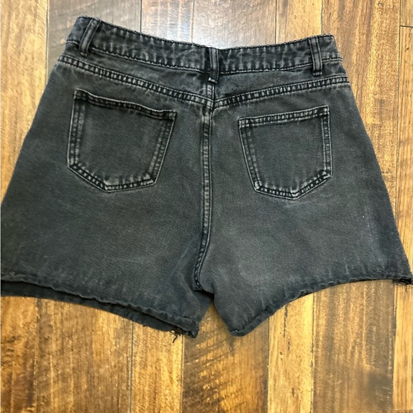 Women’s Black Grey Distressed Jean Shorts size Large. - Picture 3 of 7
